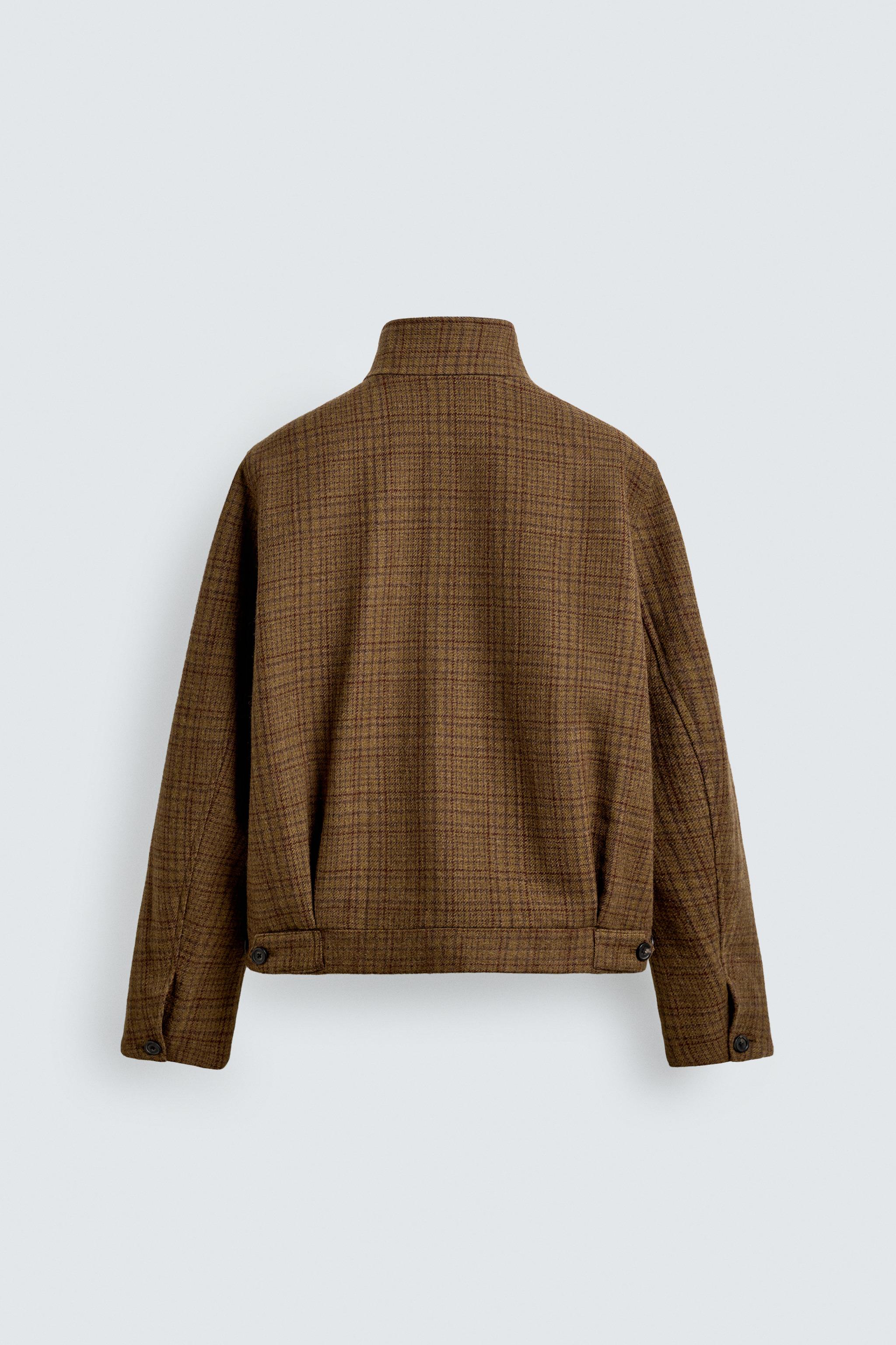 WOOL BLEND PLAID OVERSHIRT